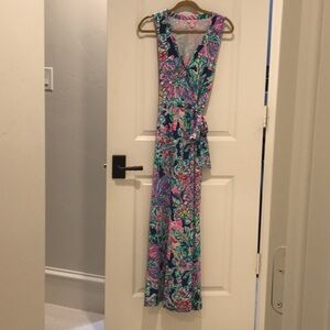Lilly Pulitzer Delfina Maxi Sleeveless Wrap Dress, Size Small